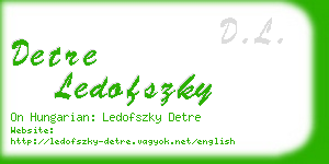 detre ledofszky business card